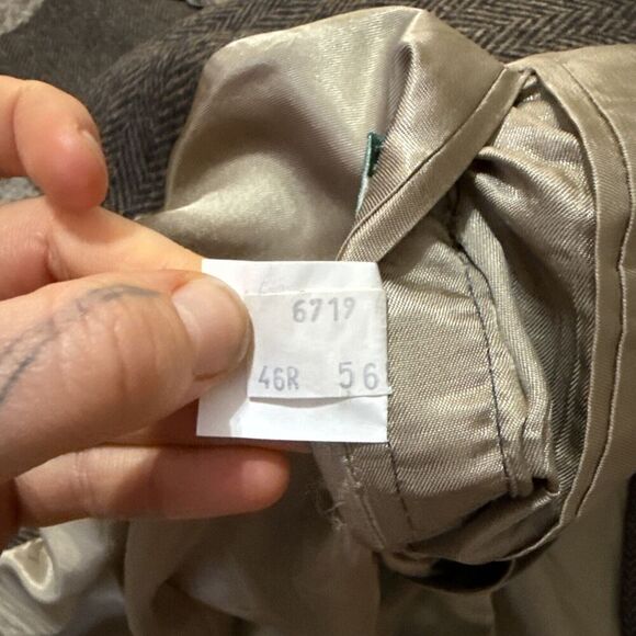 Oscar de la Renta Men's Brown Sport Coat 46R Blazer Jacket Merino Wool Lambswool - Picture 9 of 15